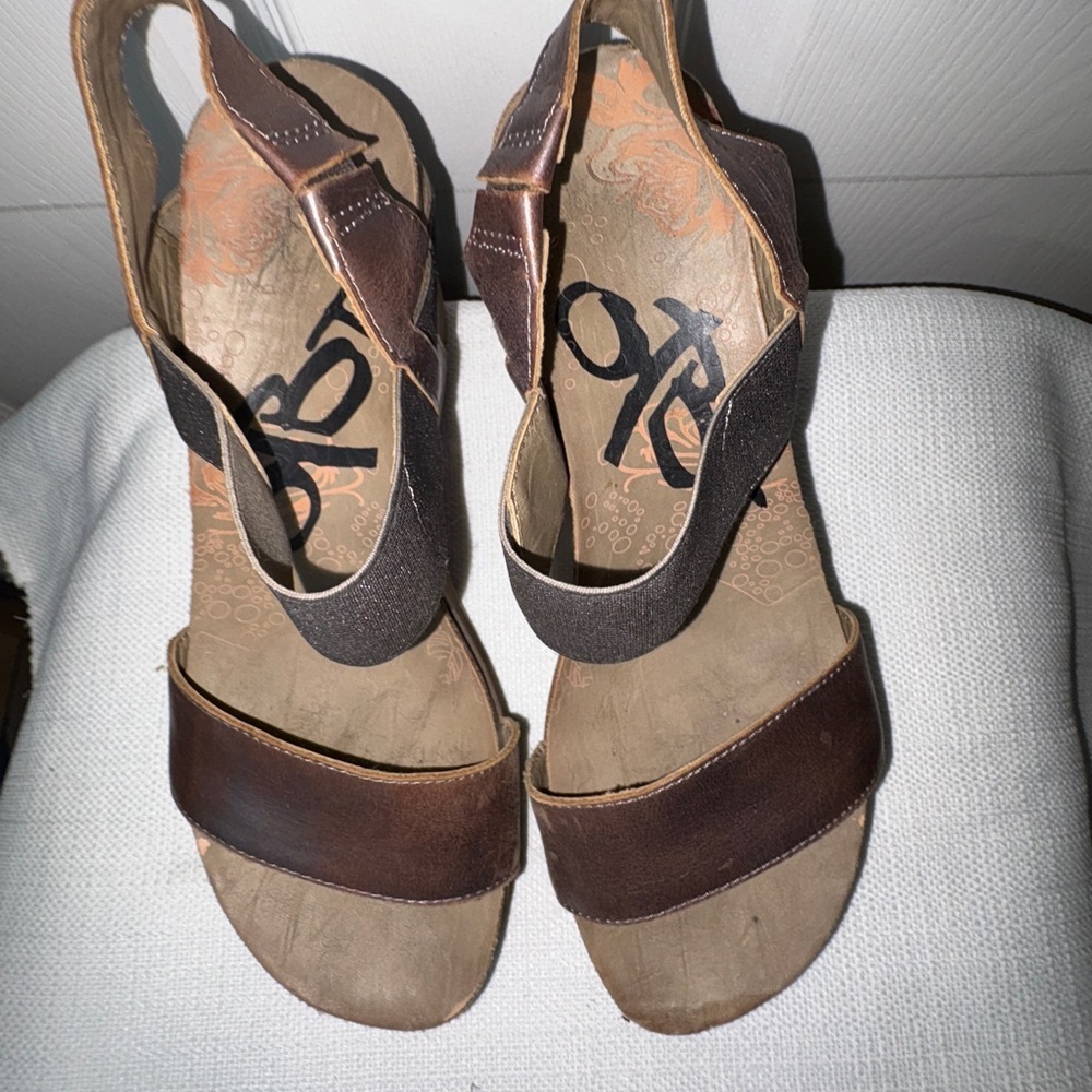 OTBT Metallic Brown Wedge Sandals Bushnell 8M - Picture 4 of 7